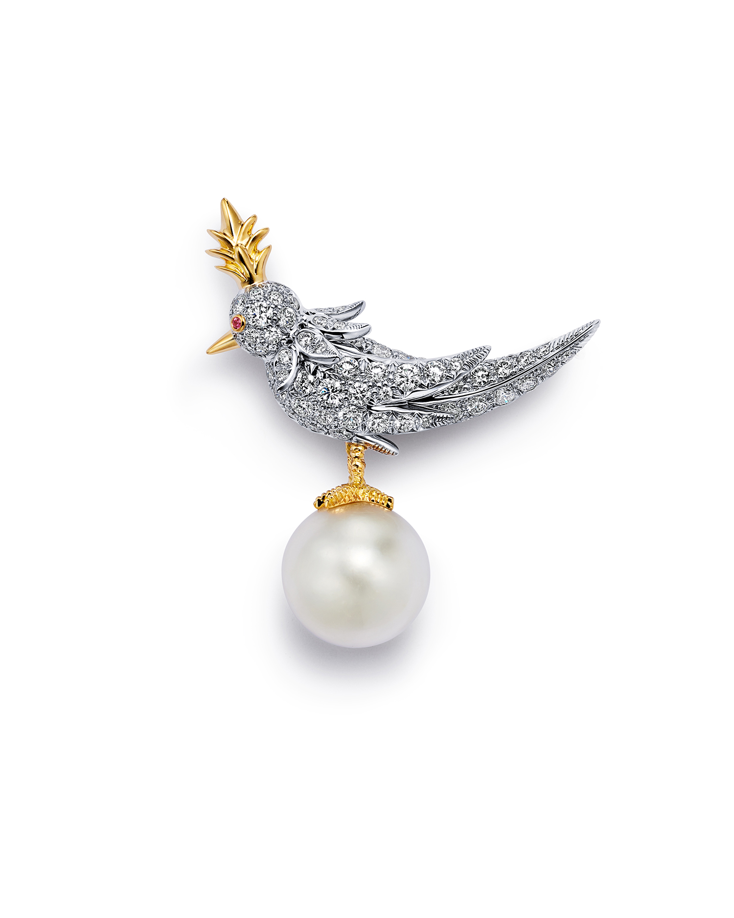Tiffany & Co. reinterpreta o icônico broche “Bird on a Rock”, criado por Jean Schlumberger, com as pérolas naturais mais raras do mundo, lançando uma coleção cápsula de alta joalheria em Doha